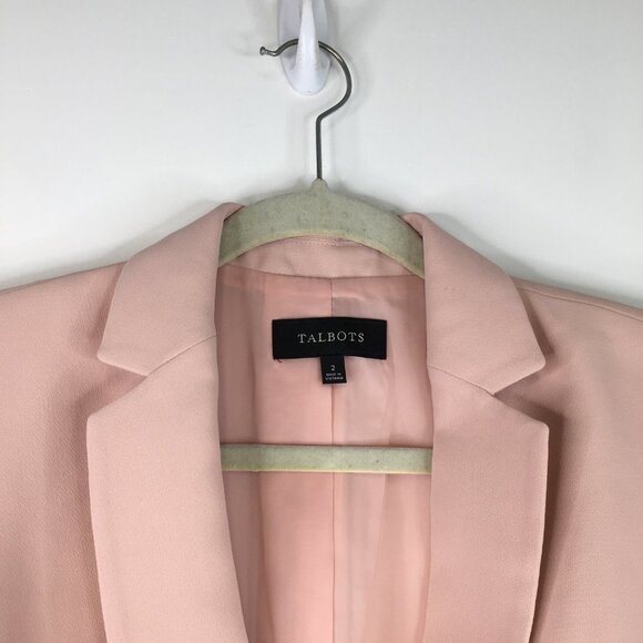 Talbots Apricot Classic One Button Lined Blazer Jacket Size 2 - Picture 5 of 12